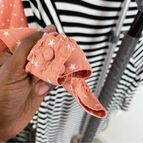 Madewell Wrap  Star Cross Over Scatter peach top Feminine Cottagecore Y2K Retro - Picture 8 of 8